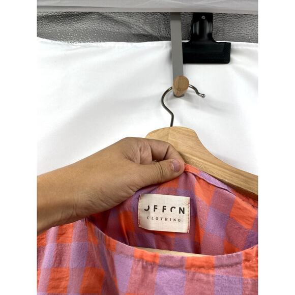 OFFON Oversized seersucker checks dress SILVINA - Picture 5 of 11